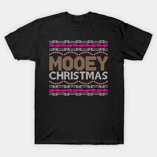 Mooey Christmas T-Shirt by MZeeDesigns